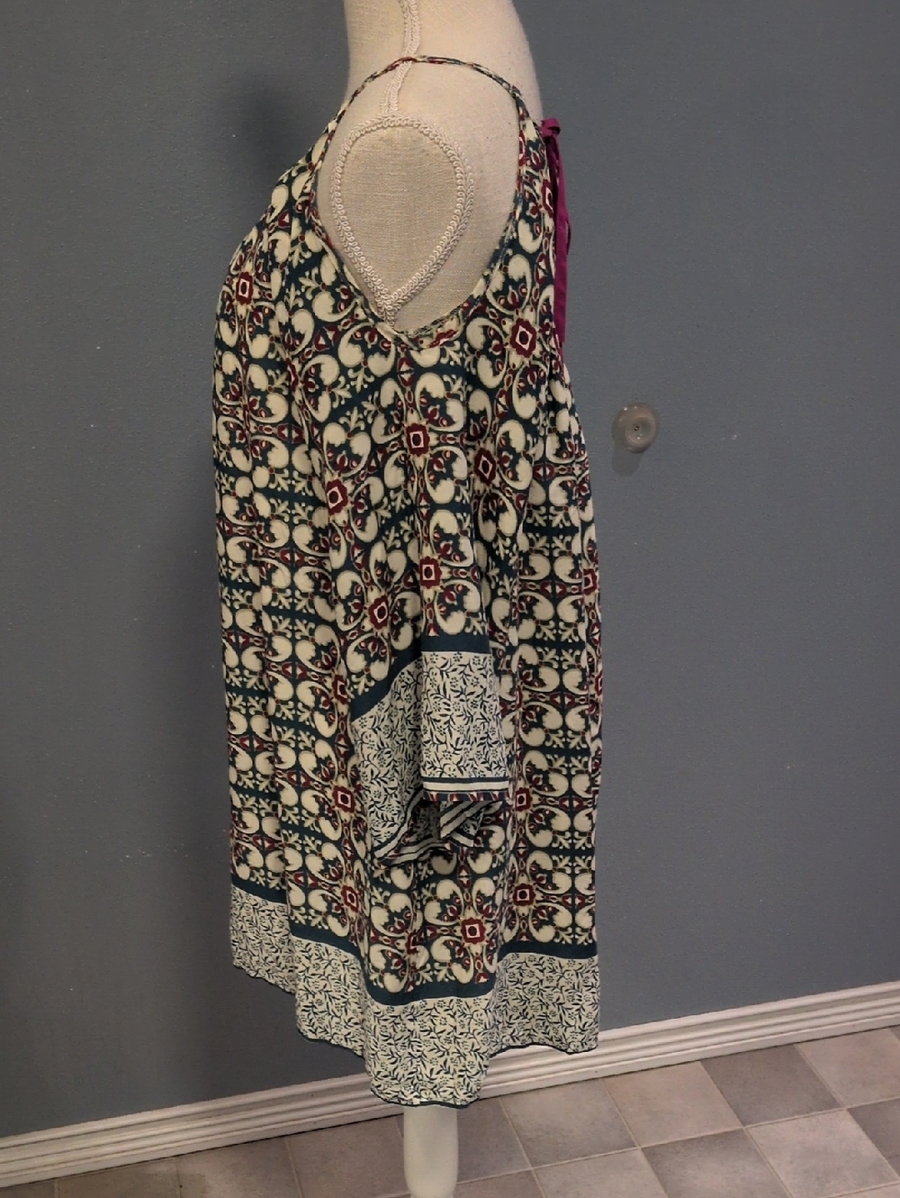 Umgee PaisleyFloral Bohemian Cold Shoulder Knee Length Dress Resortwear Festival - Picture 4 of 12